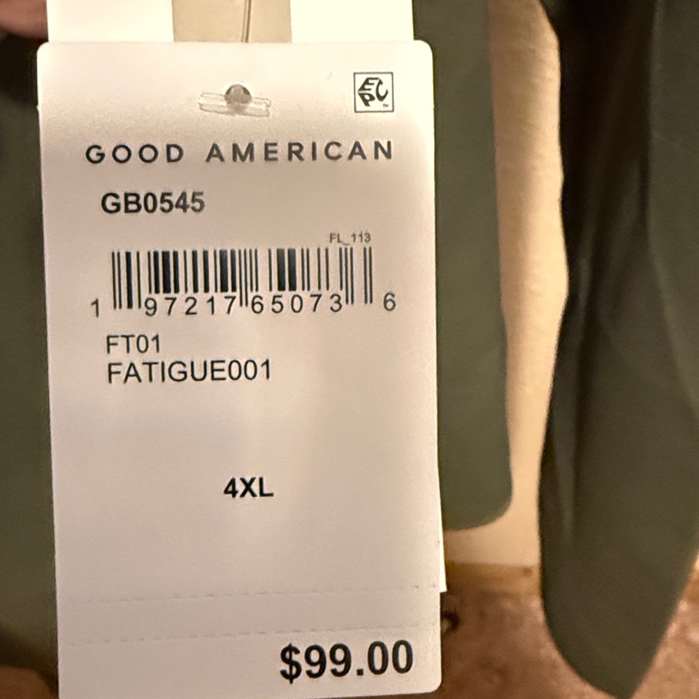 $99 Plus Size Good American Sculpting Scoop Bodysuit Fatigue Olive 4x NWT - Picture 7 of 7